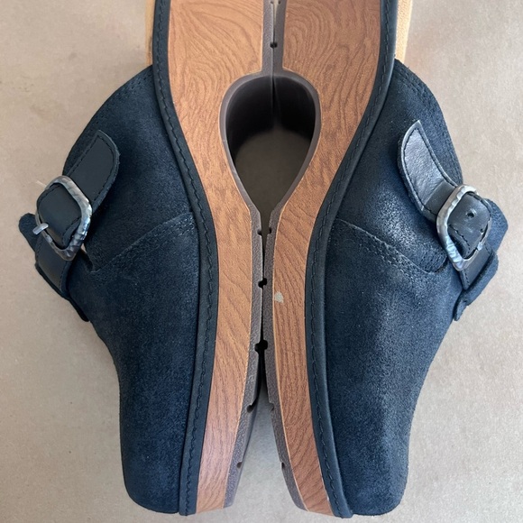 Clarks Collection Leather Heeled Clog Paizlee Nora Black Suede Women’s US 7 - Picture 7 of 8